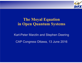 The Moyal Equation in Open Quantum Systems