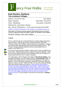 East Garston and Eastbury: Two Lambourn Villages