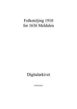 Folketeljing 1910 for 1636 Meldalen Digitalarkivet