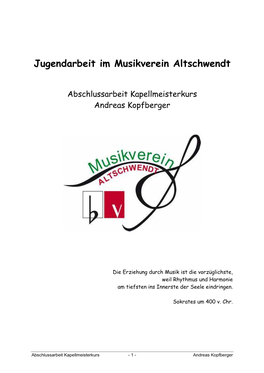 Jugendarbeit Im Musikverein Altschwendt