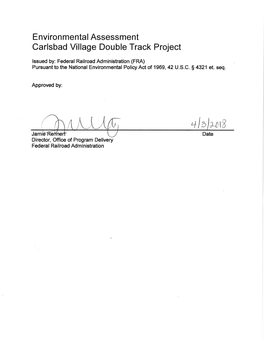 Carlsbad Village Double Track Project Environmental Assessment