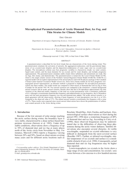 Microphysical Parameterization of Arctic Diamond Dust, Ice Fog, and Thin Stratus for Climate Models