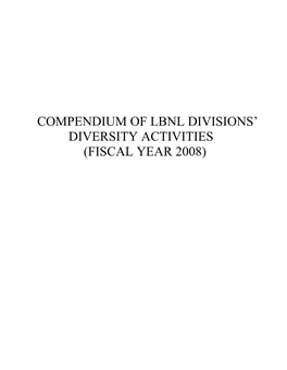 Compendium of Lbnl Divisions' Diversity Activities