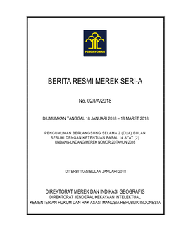 Berita Resmi Merek No. 02/I/A/2018