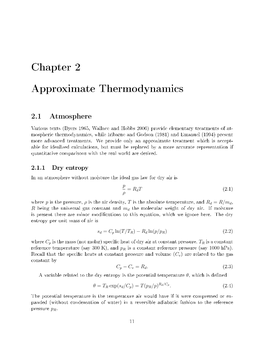 Chapter 2 Approximate Thermodynamics