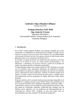 Android Y Open Handset Alliance Santiago Diaz Peña