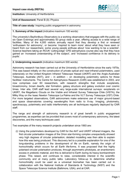 Impact Case Study (Ref3b) Page 1 Institution: University Of