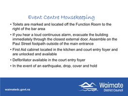 Event Centre Housekeeping