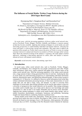 Twitter Usage Pattern During the 2014 Super Bowl Game
