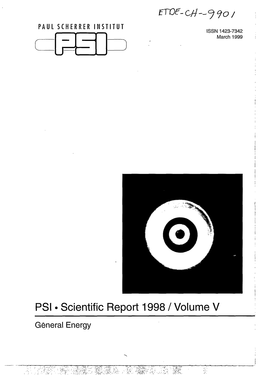 Paul Scherrer Institute Scientific Report 1998. Volume V