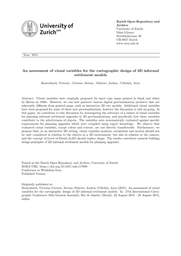 An Assessment of Visual Variables for the Cartographic Design of 3D Informal Settlement Models