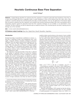 Heuristic Continuous Base Flow Separation