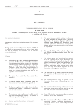 EC) No 338/97 on the Protection of Species of Wild Fauna and Flora by Regulating Trade Therein