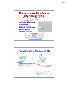 22. Maneuvering at High Angle and Rate