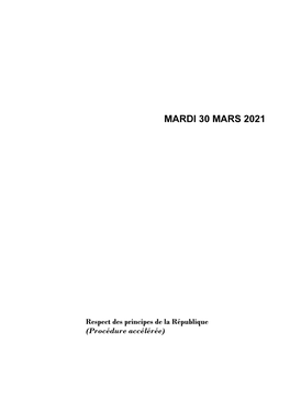Mardi 30 Mars 2021