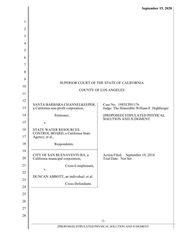 PHYSICAL SOLUTION and JUDGMENT 15 V