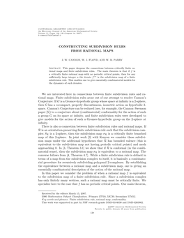 Constructing Subdivision Rules from Rational Maps