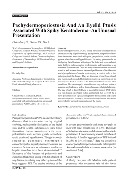 Pachydermoperiostosis and an Eyelid Ptosis Associated with Spiky KeratodermaAn Unusual Presentation