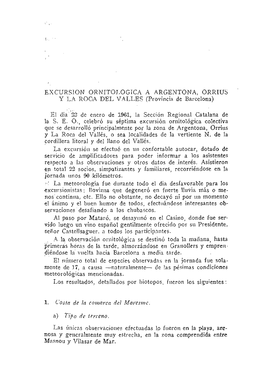 Excursión Ornitológica a Argentona, Orrius Y La Roca Del Valles (Barcelona)