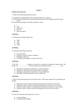 Chapter 1 Multiple Choice Questions