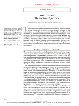 The Serotonin Syndrome