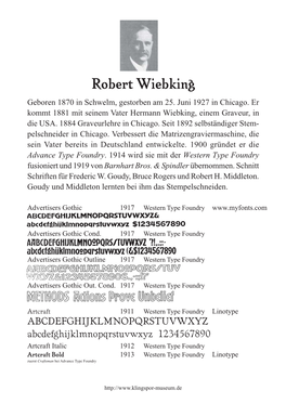 Robert Wiebking Geboren 1870 in Schwelm, Gestorben Am 25