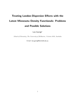 Treating London-Dispersion Effects with the Latest Minnesota Density Functionals: Problems and Possible Solutions