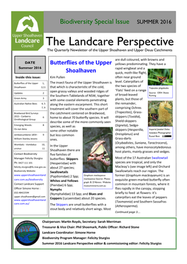 The Landcare Perspective the Quarterly Newsletter of the Upper Shoalhaven and Upper Deua Catchments