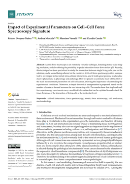 Impact of Experimental Parameters on Cell–Cell Force Spectroscopy Signature