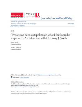 An Interview with Dr. Garry J. Smith Fiona Nicoll University of Alberta