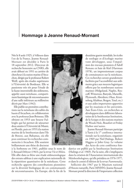Hommage À Jeanne Renaud-Mornant