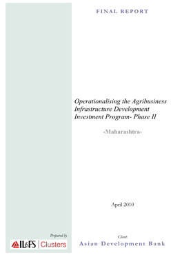 Operationalising the Agribusiness Infrastructure Development Investment Program- Phase II