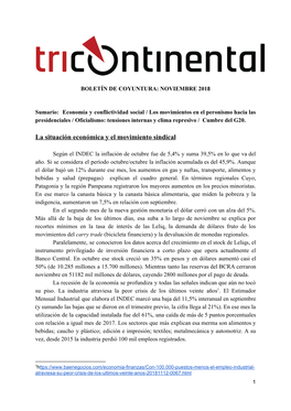 La Situación Económica Y El Movimiento Sindical