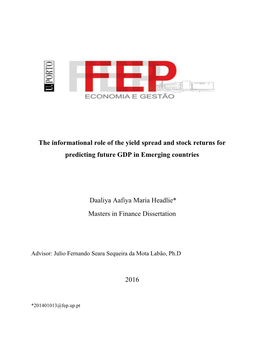 The Informational Role of the Yield Spread and Stock Returns for Predicting Future GDP in Emerging Countries