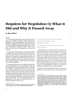 Requiem for Regulation Q: What It Did and Why It Passed Away