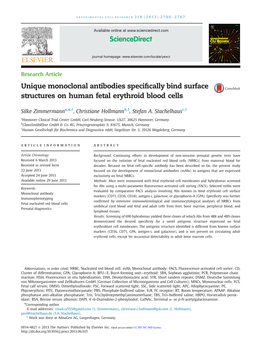 Unique Monoclonal Antibodies Specifically Bind Surface