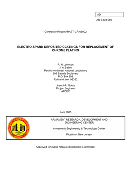 Electro-Spark Deposited Coatings for Replacement of Chrome Plating