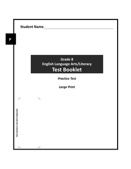 Grade 8 English Language Arts/Literacy Test Booklet