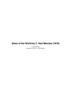 Dawn of the World by C. Hart Merriam (1910)