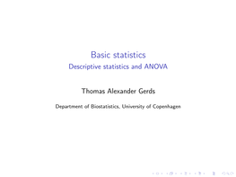 Descriptive Statistics and ANOVA