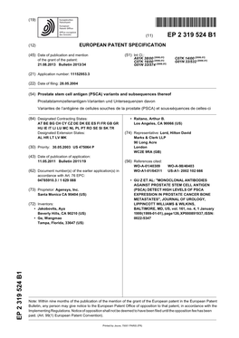 Prostate Stem Cell Antigen (PSCA) Variants and Subsequences Thereof