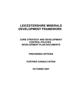 Leicestershire Minerals Development Framework