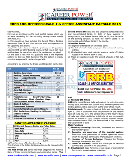 Ibps Rrb Officer Scale-I & Office Assistant Capsule 2015