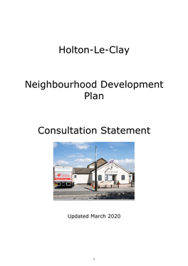 Holton-Le-Clay Neighbourhood Development Plan Consultation Statement