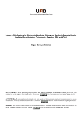 Lab on a Chip Systems for Biochemical Analysis, Biology and Synthesis