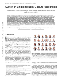 Survey on Emotional Body Gesture Recognition