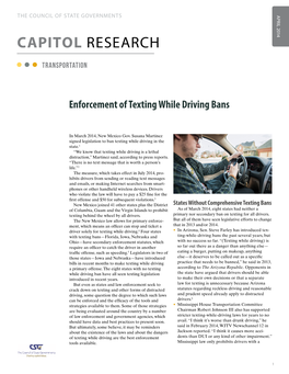 Enforcement of Texting While Driving Bans