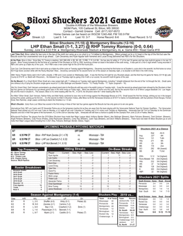 Biloxi Shuckers 2021 Game Notes