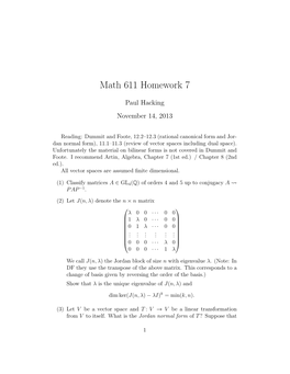 Math 611 Homework 7