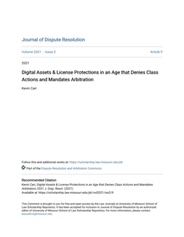 Digital Assets & License Protections in an Age That Denies Class Actions